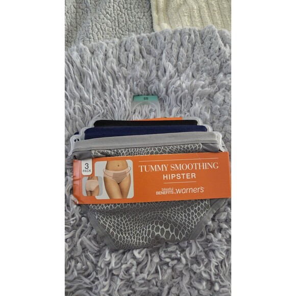 NWT Warners Women Hipsters Size 5 Blissful Benefits Tummy Smoothing 3-Pack swim - Picture 2 of 5